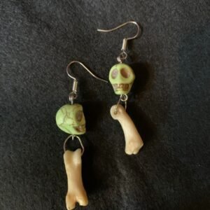 Coyote Bone with Skull Earrings