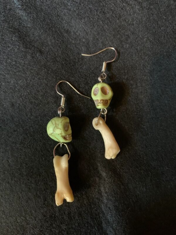 Coyote Bone with Skull Earrings