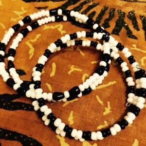 Priestess Miriam's Handcrafted Orisha Spirit Bead Bracelet Black and White