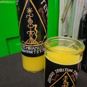 Voodoo Spiritual Temple Veve Logo Candle- Yellow