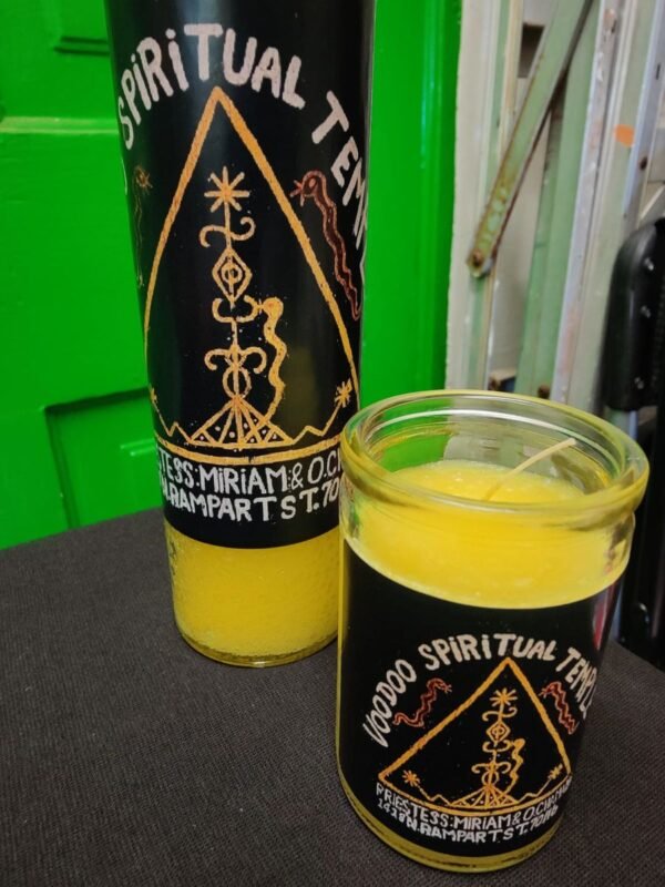 Voodoo Spiritual Temple Veve Logo Candle- Yellow